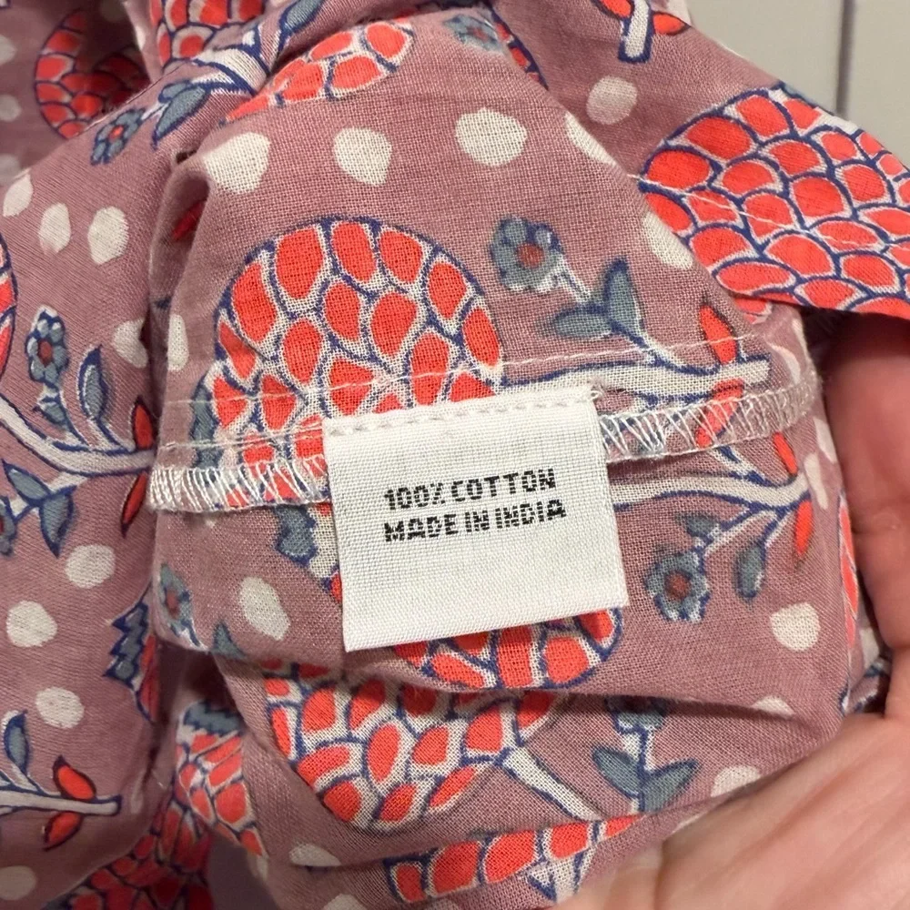 NWT SZ Blockprints x J.Crew Cotton Tassel Top size Medium